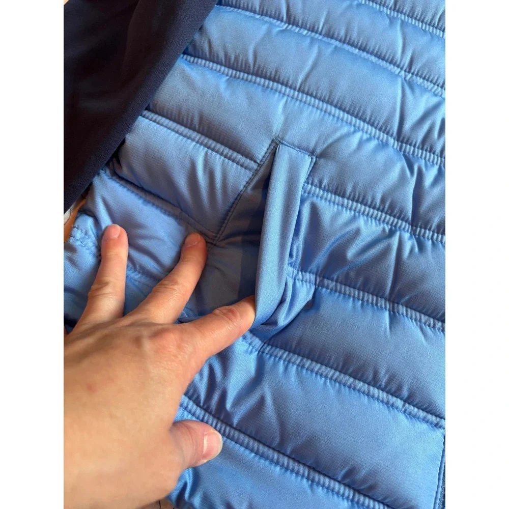 Jordan Boys Legend Blue Puffer Hybrid Hooded Jacket Size Small